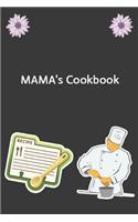 MAMA's Cookbook: Create Your Own Cookbook, Blank Recipe Book, 120 Pages, Black Plaid