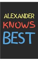 Alexander Knows Best: Lined Journal, 120 Pages, 6 x 9, Alexander Personalized Name Notebook Gift Idea, Black Matte Finish (Alexander Knows Best Journal)