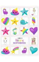 Sketchbook - I Wanna Be A Unicorn: Doodling book, sketching and drawing pad notebook for artistic kids (boys and girls)