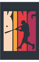 Vintage Softball Notebook 'Softball King' - Boys Softball Writing Journal - Softball Player Gift - Retro Softball Diary