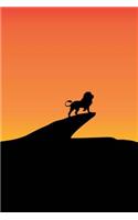 Lion Silhouette on a Cliff Surveying His Kingdom Journal: 150 Page Lined Notebook/Diary