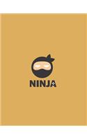 Ninja: Ninja on yellow cover (8.5 x 11) inches 110 pages, Blank Unlined Paper for Sketching, Drawing, Whiting, Journaling & Doodling(6 Ninja on Yellow Sketchbook)