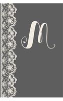 M: Monogrammed Journal Vintage Lace with Monogram Personalized Letter 'm'(13 Vintage Lace Monogram)