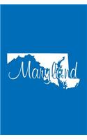 Maryland - Cobalt Blue Lined Notebook with Margins: 101 Pages, Medium Ruled, 6 x 9 Journal, Soft Cover