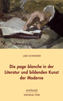 Die Page Blanche in Der Literatur Und Bildenden Kunst Der Moderne