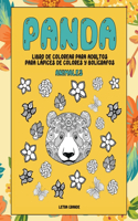 Libro de colorear para adultos para lápices de colores y bolígrafos - Letra grande - Animales - Panda