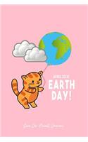 Save Our Planet Journal: Dot Grid Journal - Earth-Day Planet Gift Idea Balloon Cat Funny Gift - Pink Dotted Diary, Planner, Gratitude, Writing, Travel, Goal, Bullet Notebook