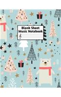 Blank Sheet Music Notebook: Easy Blank Staff Manuscript Book Large 8.5 X 11 Inches Musician Paper Wide 12 Staves Per Page for Piano, Flute, Violin, Guitar, Trumpet, Drums, Cell