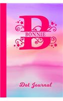 Bonnie Dot Journal: Personalized Custom First Name Personal Dotted Bullet Grid Writing Diary - Cute Pink & Purple Watercolor Cover - Daily Journaling for Journalists & 