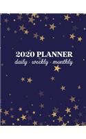 2020 Weekly Planner: 2020 Monthly Planner for January 2020 - December 2020 + Monthly Calendar w/ Notes, To Do List Section, Includes Important Dates, Birthday, Goals + N