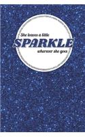 She Leaves a Little Sparkle Wherever She Goes, 2020 Weekly Planner: 12-Month Calendar (Jan 2020 - Dec 2020), 6" x 9", Navy Blue Faux Glitter