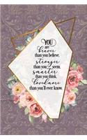 You Are Braver Than You Believe, Stronger Than You Seem, Smarter Than You Think, Loved More Than You'll Ever Know