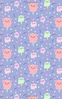 Bullet Journal: Kawaii Cat Cotton Candy Purple Notebook, Dotted Grid, (5.5 x 8.5)