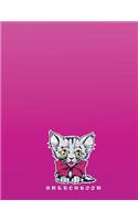 sketchbook: Cute cat on dark pink cover (8.5 x 11) inches 110 pages, Blank Unlined Paper for Sketching, Drawing, Whiting, Journaling & Doodling