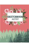 Sketchbook artist: A Journal With Blank Paper For Drawing, Sketching, Doodling, Journal Writing And Notes 120 Pages Large Size 8.5" x 11"