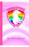 My Unicorn Journal: Born in March Unicorn Rainbow Pink Cover Writing Notebook Daily Diary for Writers Write about Your Life & Interests