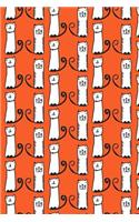 Bullet Journal Notebook for Cat Lovers Funny Tall Cats Pattern 7: 112 Page Numbered Dot Grid Bullet Journal with Index Pages and Key Pages in Portable 6 X 9 Size.