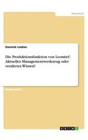 Die Produktionsfunktion von Leontief
