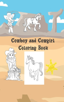 Cowboy And Cowgirl Coloring Book: Large 8.5x11 40 Coloring Pages