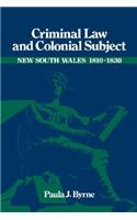 Criminal Law and Colonial Subject