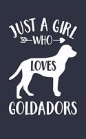 Just A Girl Who Loves Goldadors Notebook - Gift for Goldador Lovers and Dog Owners - Goldador Journal