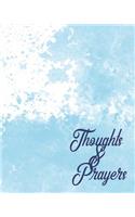 Thoughts & Prayers: 100 Page Large Prayer Journal: Beautiful Blue Watercolor Satin Matte Cover: Excellent Confirmation Gift