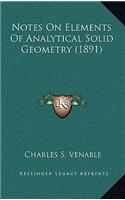 Notes on Elements of Analytical Solid Geometry (1891)