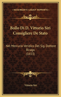 Bollo Di D. Vittorio Siri Consigliere De Stato