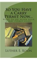 So You Have a Carry Permit Now...