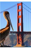 A Pelican at the Golden Gate Bridge in San Francisco California Journal: 150 Page Lined Notebook/Diary