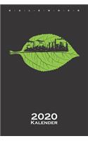 Industrie-Skyline in einem Blatt Kalender 2020