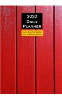 2020 Daily Planner Red: Yearly, Monthly, Weekly, Daily and Hourly Planner size 7 Inch x 10 Inch