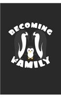 Becoming family: 6x9 Penguins - dotgrid - dot grid paper - notebook - notes