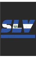 Slv: El Salvador Notizbuch mit punkteraster 120 Seiten in weiß. Notizheft mit der el salvadorischen Flagge