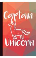 Captain Unicorn: Unicorn Journal with Lined Pages for Journaling, Studying, Writing, Daily Reflection / Prayer Workbook