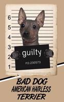 Bad Dog American Hairless Terrier: Handwriting Practice Paper for Kids Notebook with Dotted Lined Sheets for K-3 Students Featuring 120 Pages 6x9