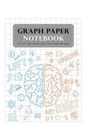 Graph Paper Notebook 1/2 Inch Gray Squares Size 8.5x11 Inches 120 Pages