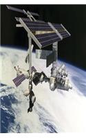 Science Journal Outer Space Station Above Planet