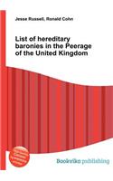 List of Hereditary Baronies in the Peerage of the United Kingdom: (English)
