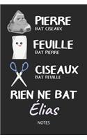 Rien ne bat Élias - Notes: Noms Personnalisé Carnet de notes / Journal pour les garçons et les hommes. Kawaii Pierre Feuille Ciseaux jeu de mots. Fournitures scolaires, premie