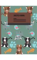 Sketchbook: Cute Cats pattern Sketch paper for kids to draw, and sketch in .120 pages (8.5 x 11 Inch).