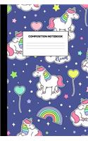 Composition Notebook: College Ruled Blank Lined Journal Paper Notebook - Wonderful Unicorn School Supplies for Girls - Writing Notes, Drawing and Doodles - Workbook for S