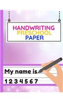Handwriting Preschool Paper