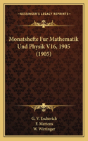 Monatshefte Fur Mathematik Und Physik V16, 1905 (1905)