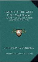 Lakes-To-The-Gulf Deep Waterway: Statement of Lyman E. Cooley, January 28, 1910 (1910)