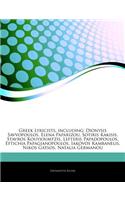 Articles on Greek Lyricists, Including: Dionysis Savvopoulos, Elena Paparizou, Sotiris Kakisis, Stavros Kouyioumtzis, Lefteris Papadopoulos, Eftichia