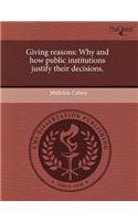 Giving Reasons: Why and How Public Institutions Justify Their Decisions