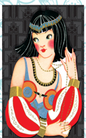 Lady in Egyptian Costume - Deluxe Die Cut Notecards