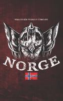 Wikstroem - Notes: Norway Viking head helmet Norge flag used look - Notebook 6x9 dot grid