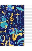 Blank Music Sheet Notebook: Music Manuscript Paper Staff Paper Musical Note Book 12 Staves Dark Cover